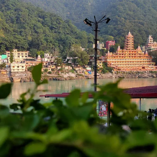 Laxman Jhula suspension bridge and ghats, Rishikesh